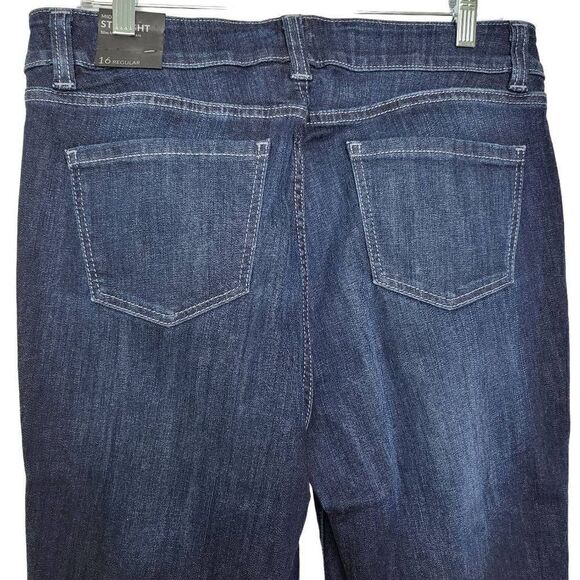 Lane Bryant Signature Fit Straight Mid Rise Dark Wash Jean Size 16R - Picture 8 of 10